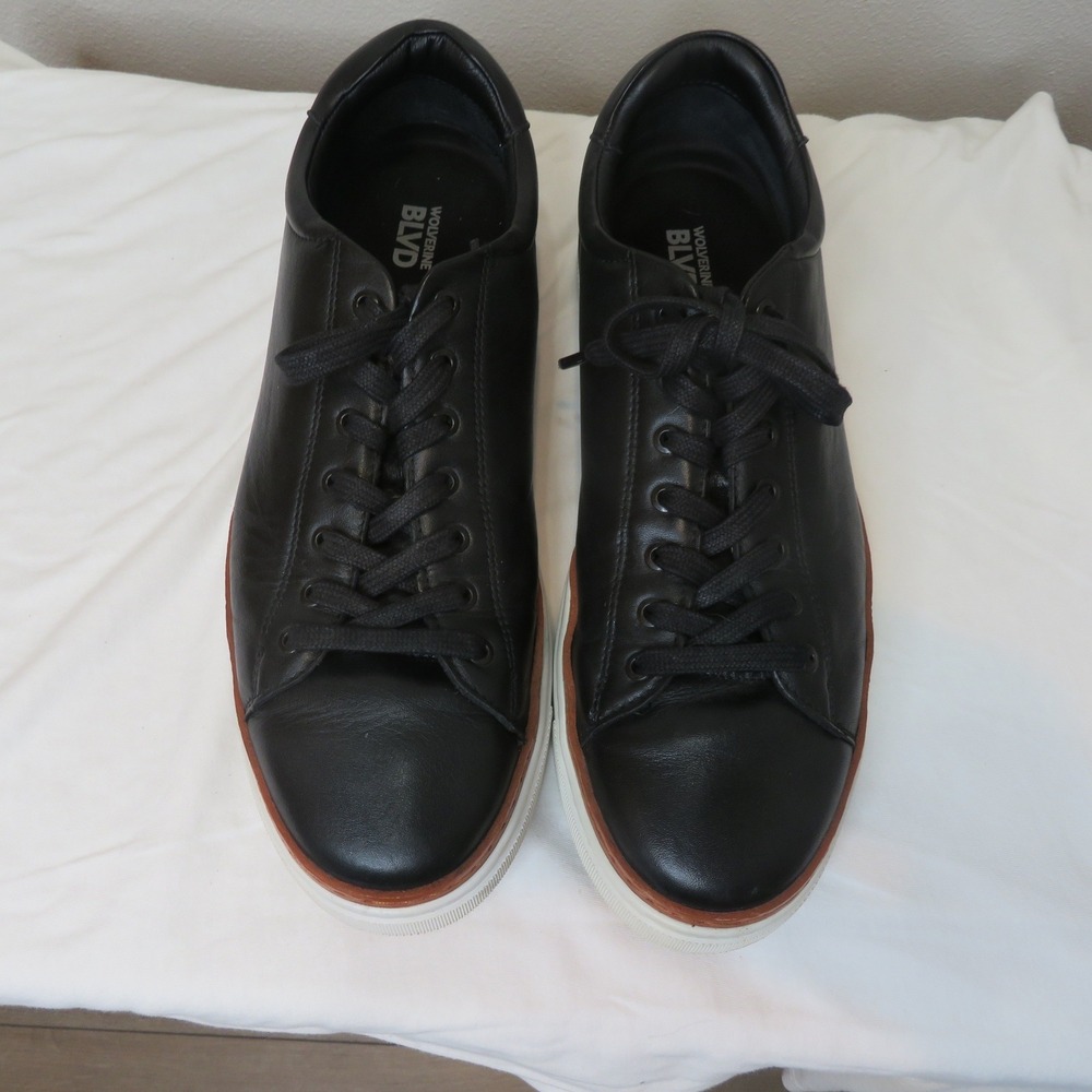 Wolverine BLVD Low Top Sneakers Mens 10 Black Leather Lace Up Shoes W990198